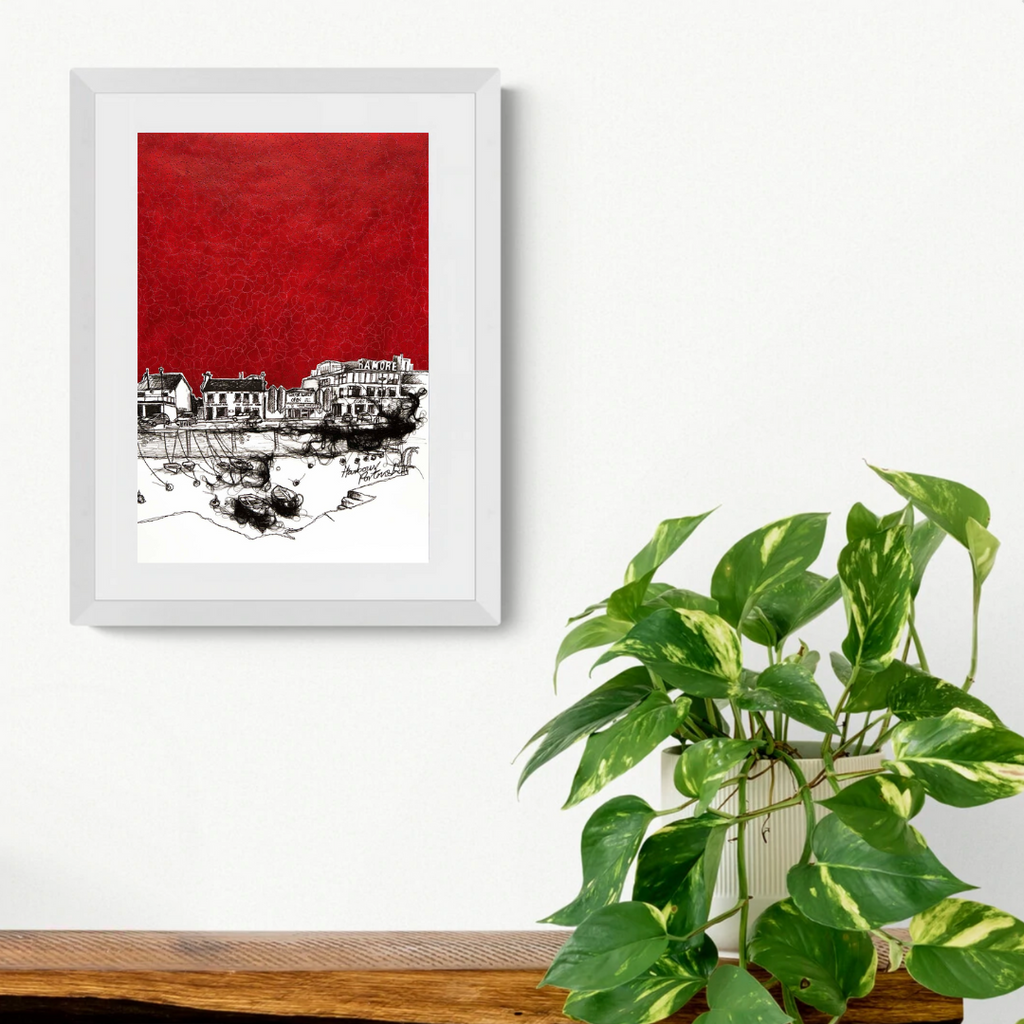 Harbour Portrush giclée print perspective large portrait framed