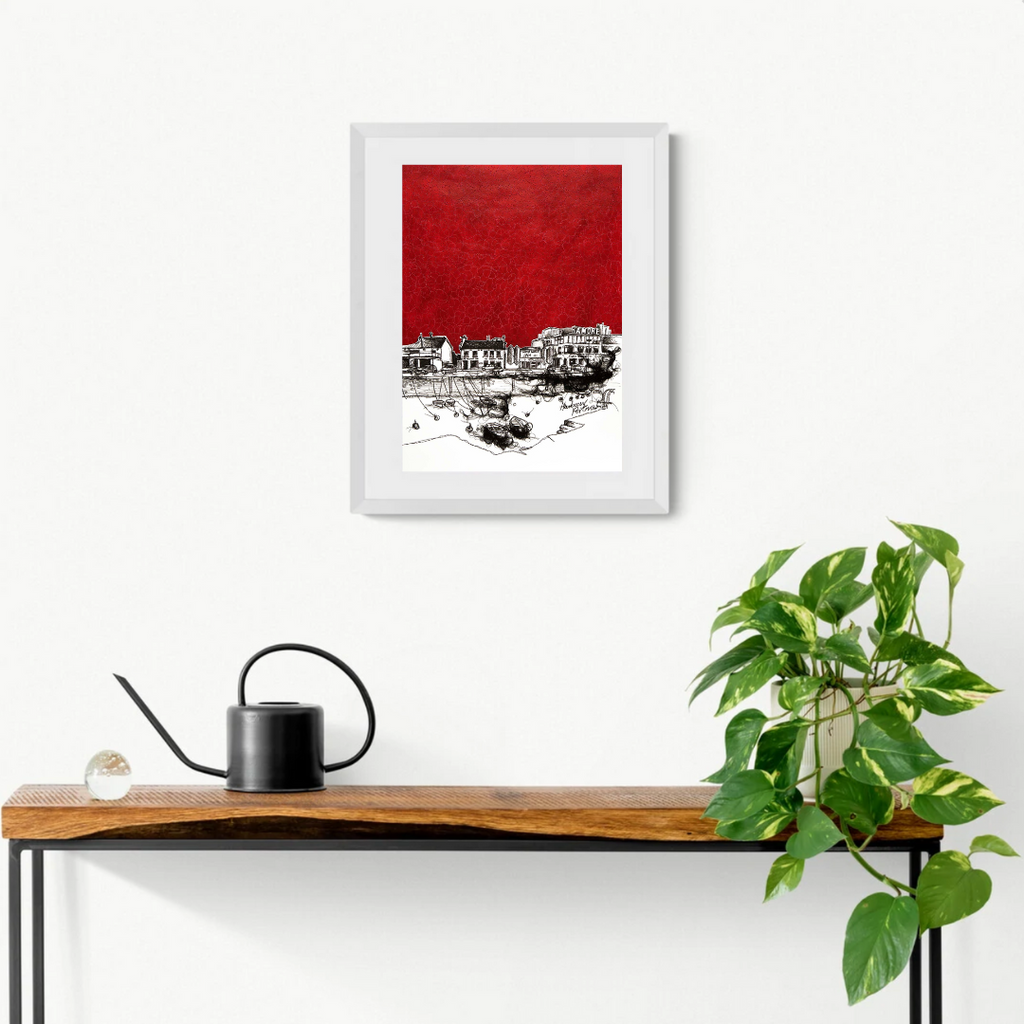 Harbour Portrush giclée print perspective small portrait framed