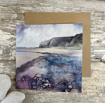 Downhill Beach greeting card with envelope