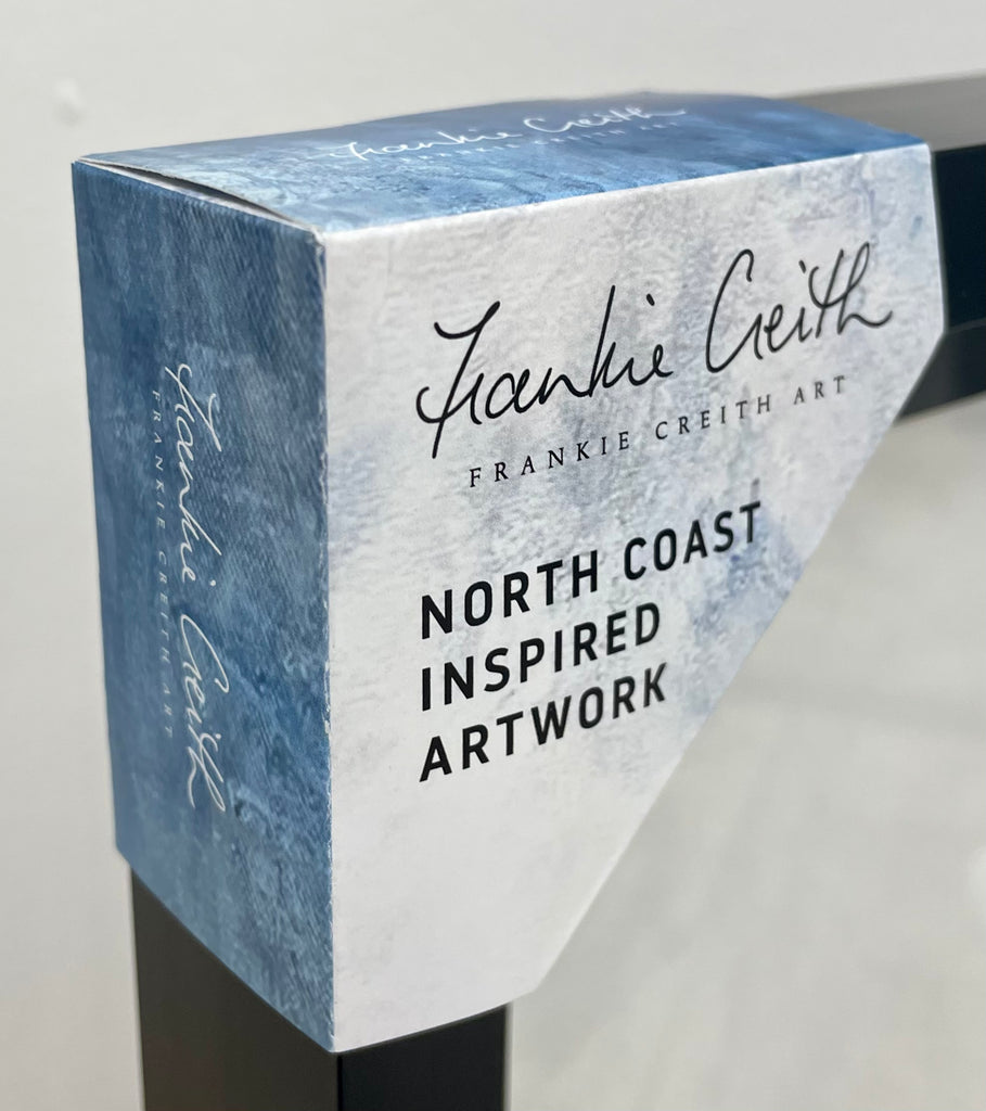 The Dark Hedges Box Framed Print corner label front view