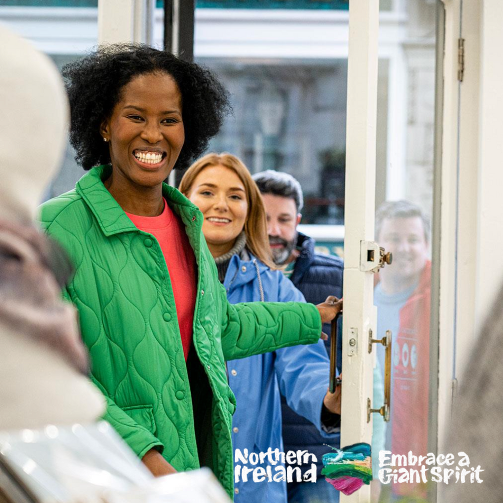 Making Your Mark on the Causeway Coast workshop - participants arriving into the gallery