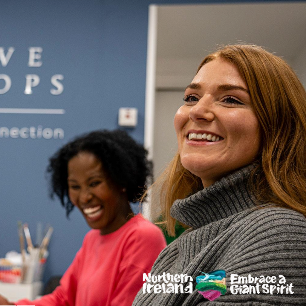 Making Your Mark on the Causeway Coast workshop - participants in the studio
