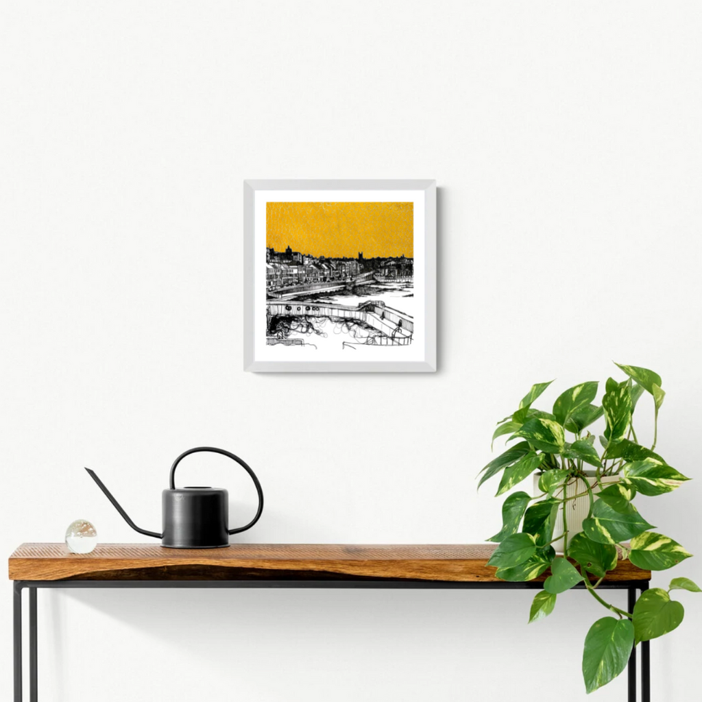 Portstewart Prom giclée print perspective square framed