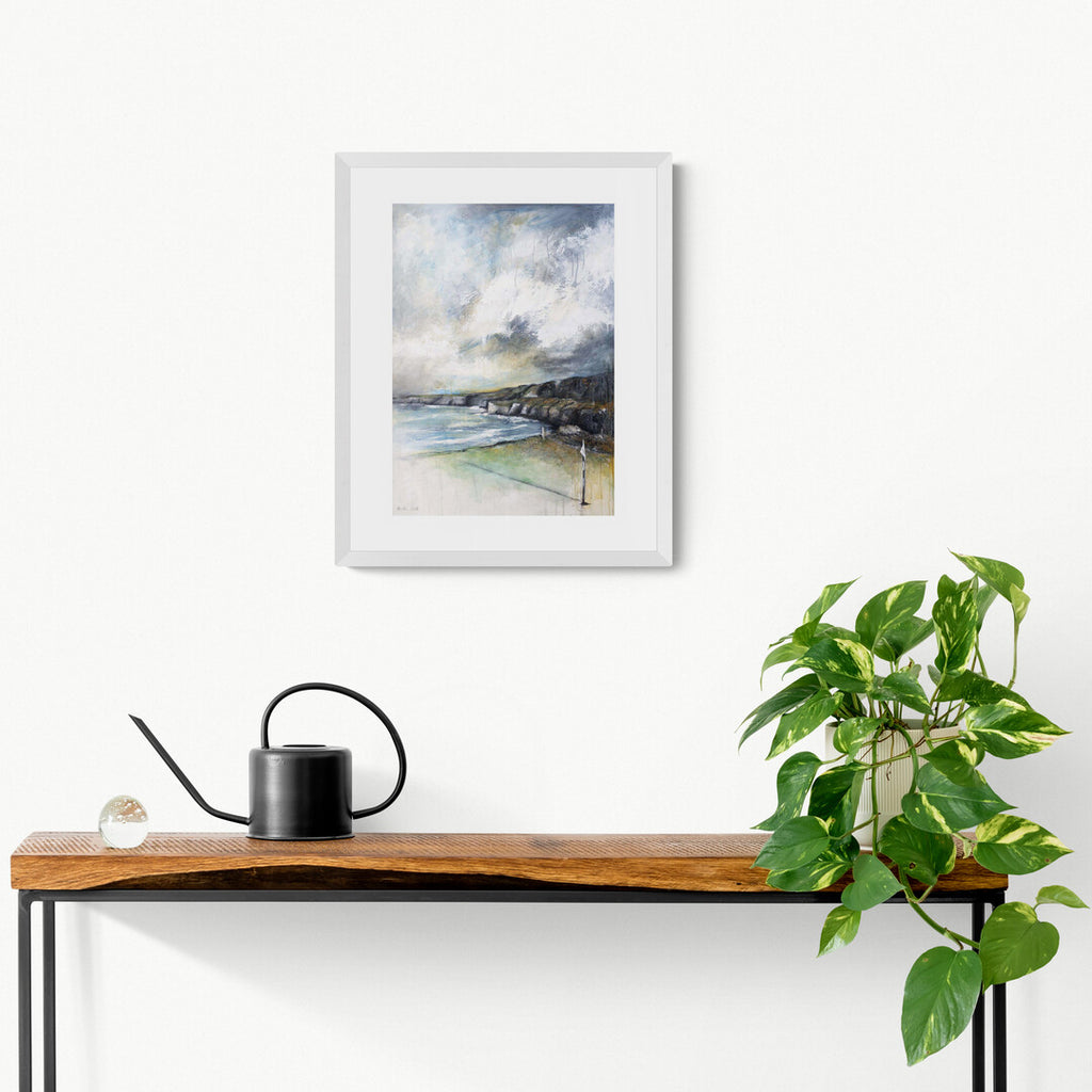 The Fifth print of Royal Portrush by Frankie Creith hanging on a wall