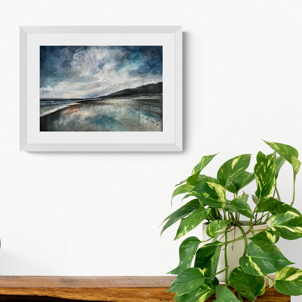 'Curran Point' giclee print on a wall by Frankie Creith, Portrush