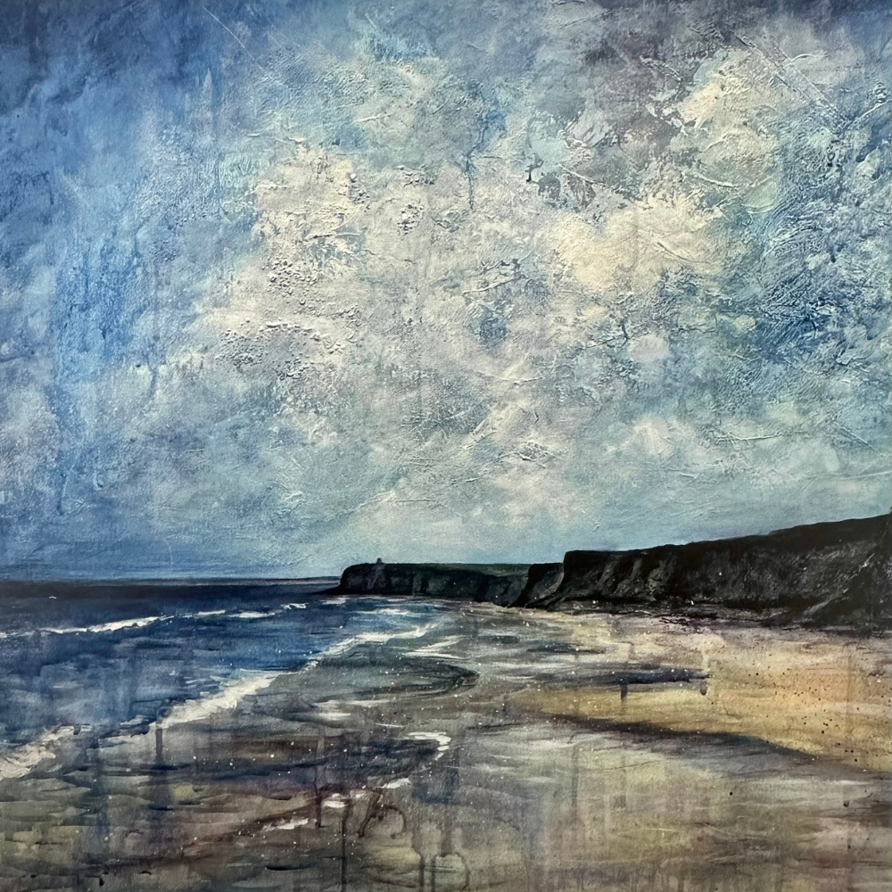 Benone Beach Box Framed Print detailed view