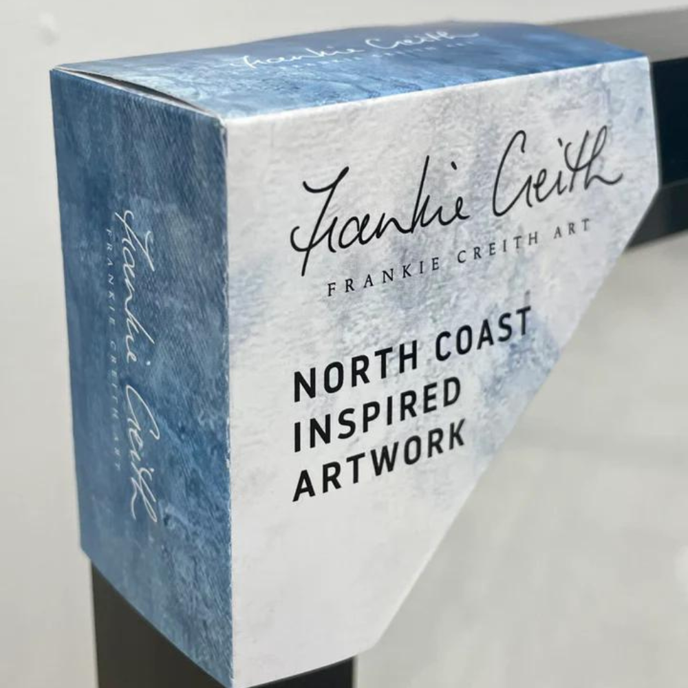 Box Framed Print Corner Label front black