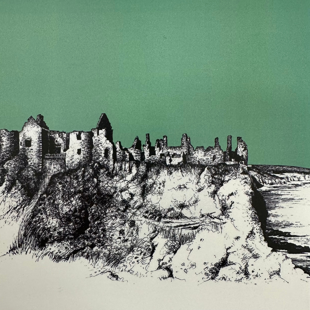 Dunluce Castle Box Framed Print detailed view