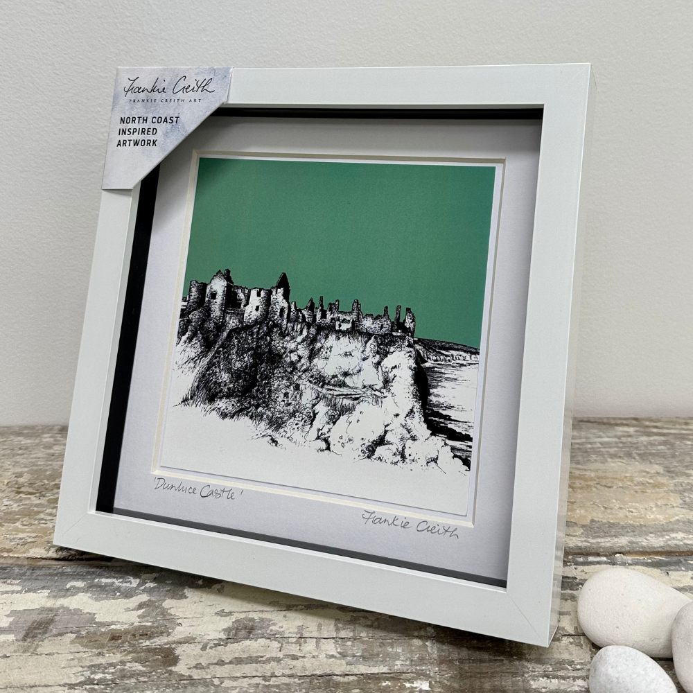 Dunluce Castle Box Framed Print side view