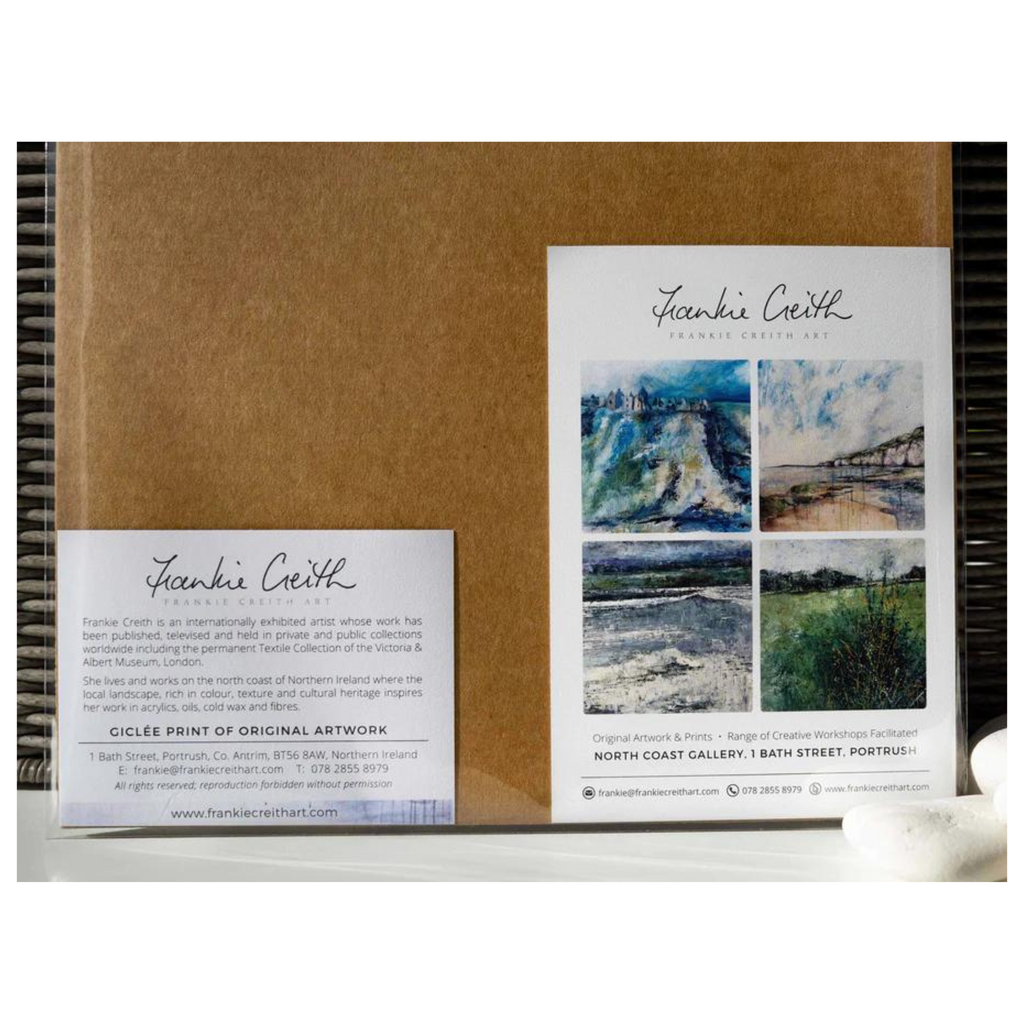 Dunluce Giclee Print in Portrait artist bio and postcard