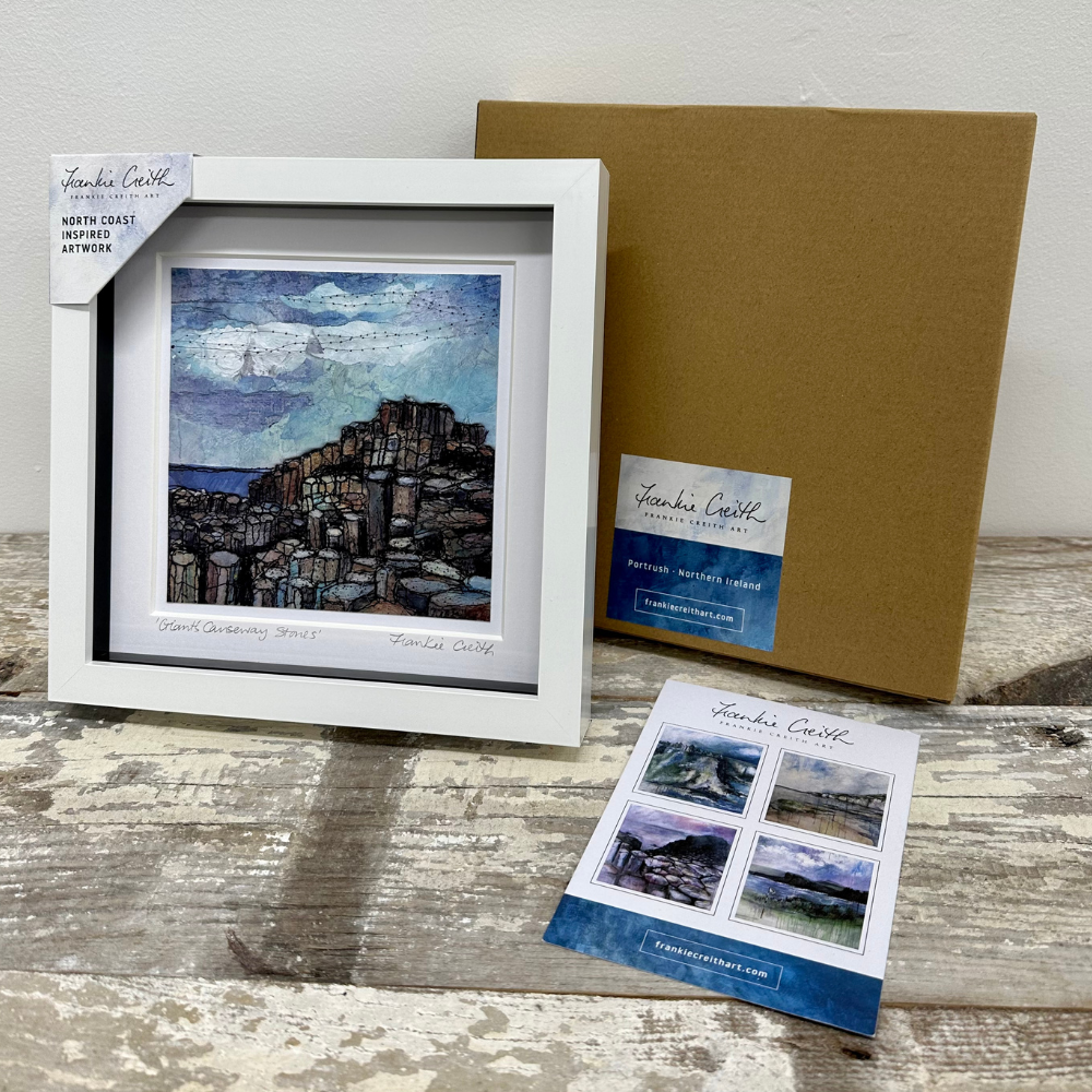Giant's Causeway Stones Box Framed Print artists card and kraft box