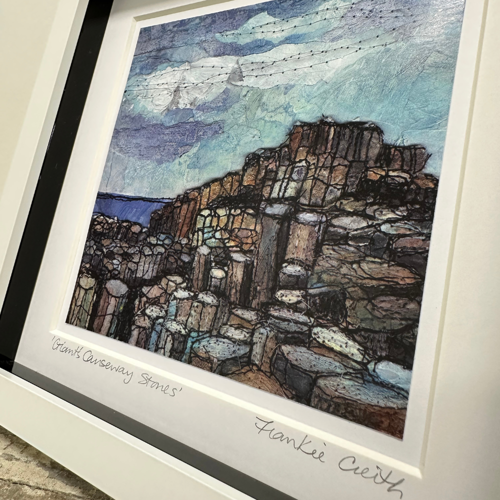 Giant's Causeway Stones Box Framed Print detailed side view