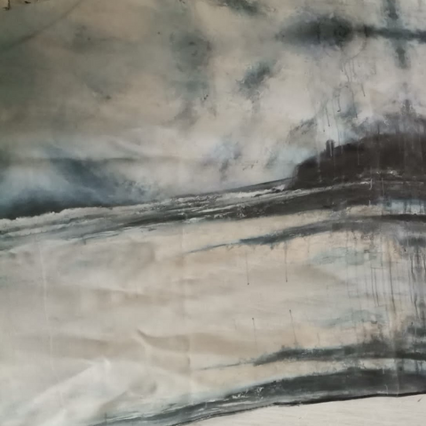 Mussenden Silk Art Print Scarf Close Up