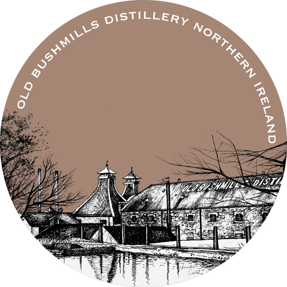 North Coast Illustrations Old Bushmills Coaster