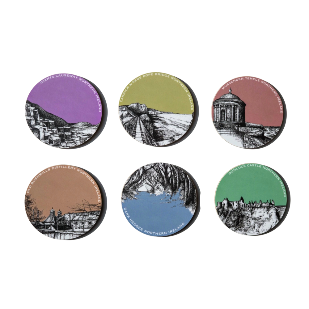 North Coast Illustrations six coaster set