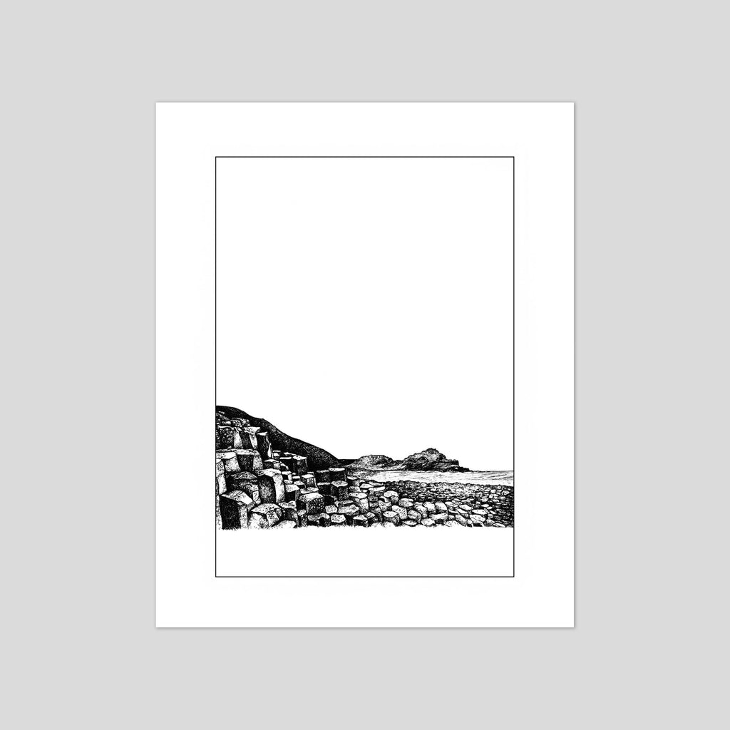 The Giant's Causeway pen and ink print by Frankie Creith