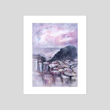 Pink Causeway giclee print of the Giant's Causeway by Frankie Creith