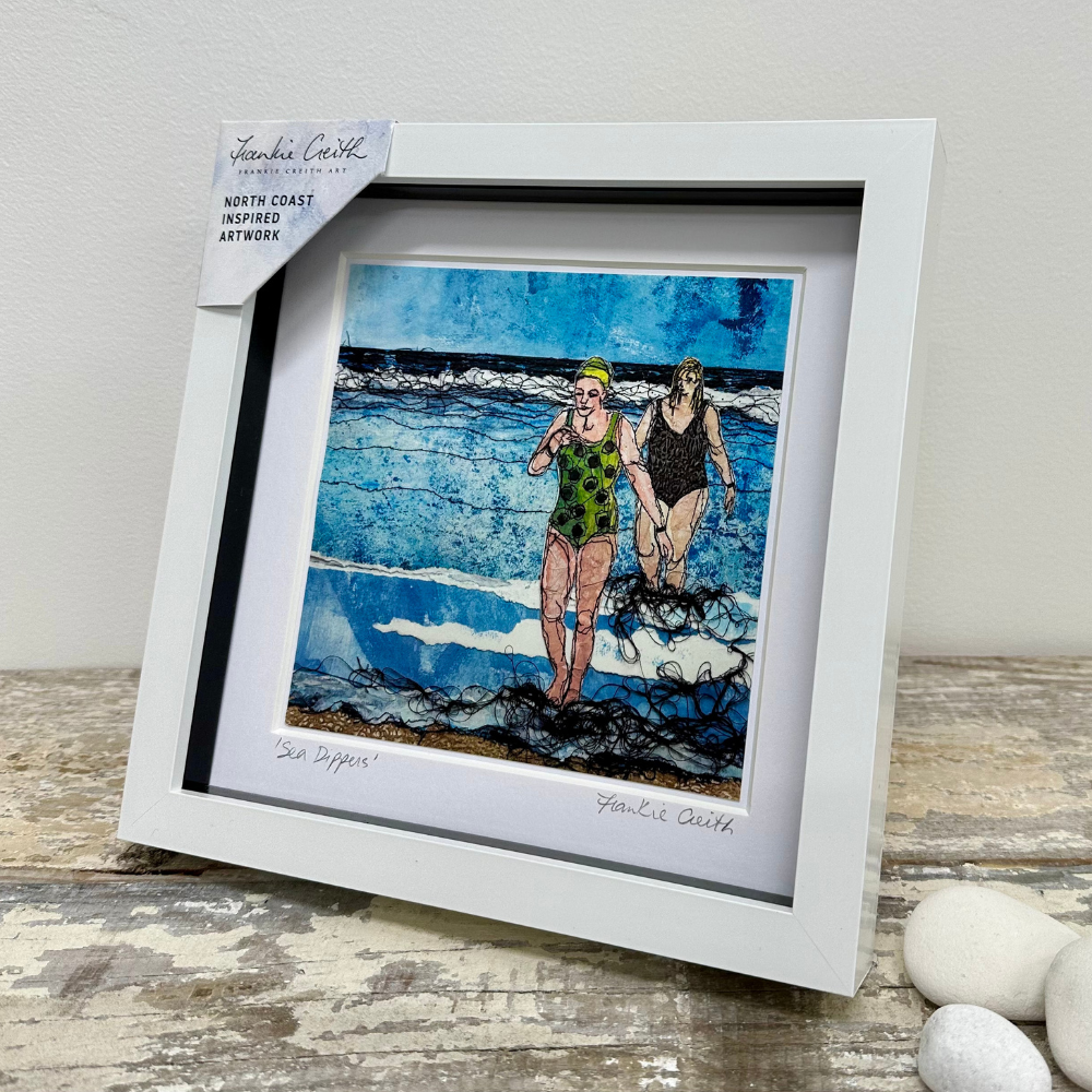 Sea Swimmers One Box Framed Print side view