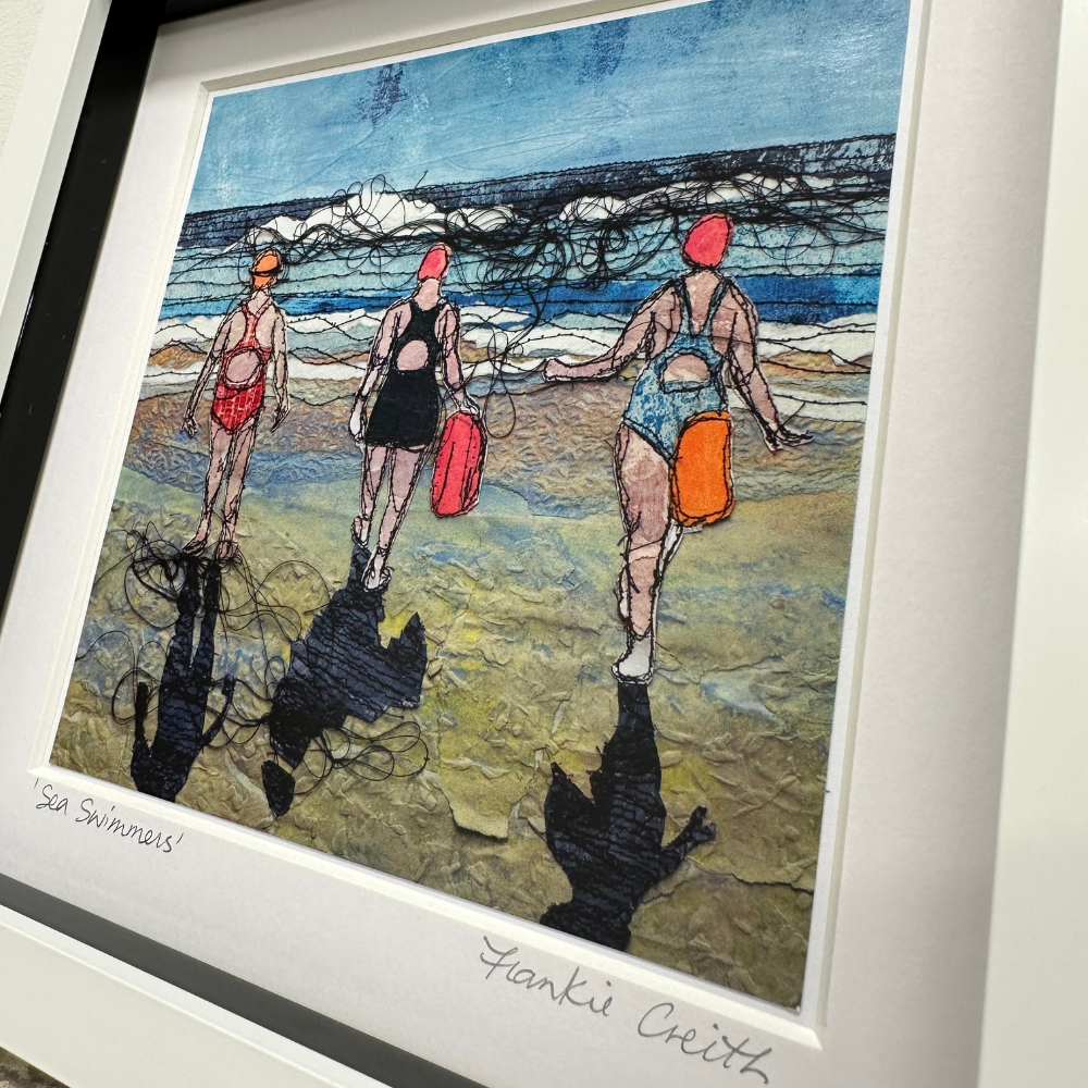 Sea Swimmers Three Box Framed Print detailed side view