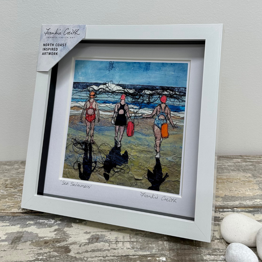 Sea Swimmers Three Box Framed Print side view
