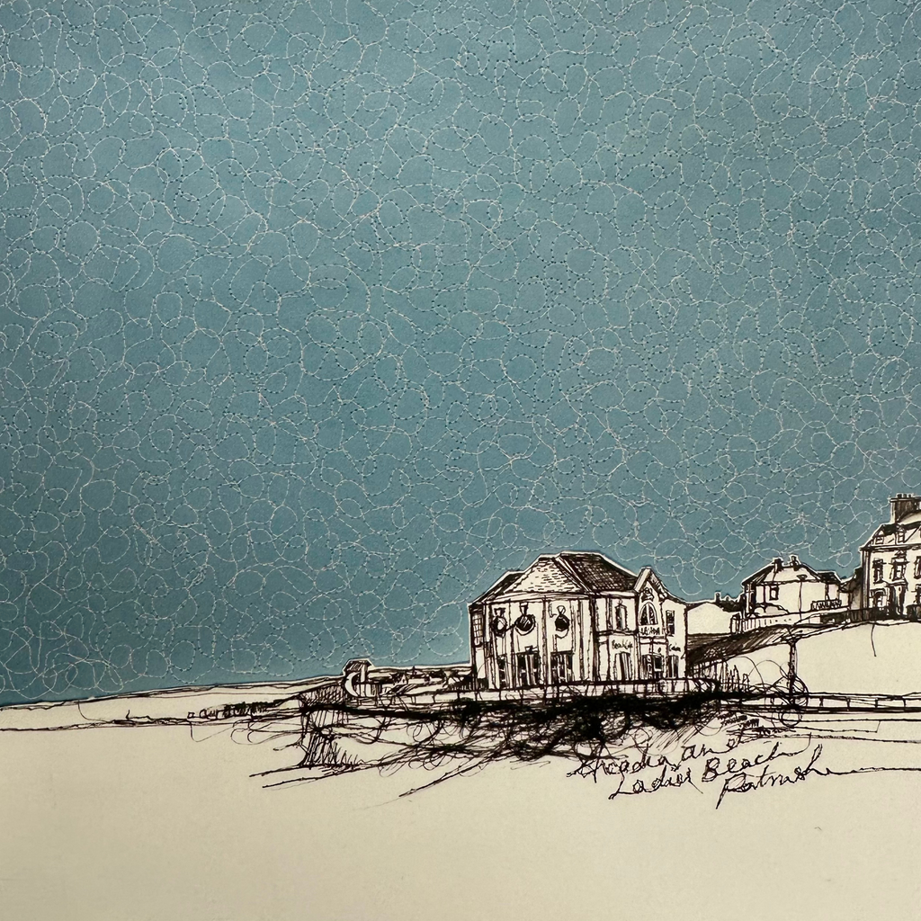 Stitched Portrush Arcadia Box Framed Print detailed view