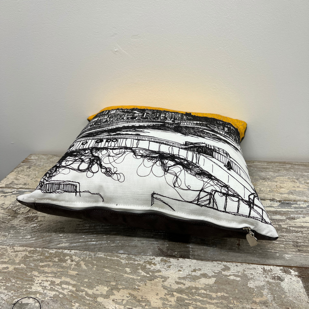 Stitched Portstewart Prom Cushion side view