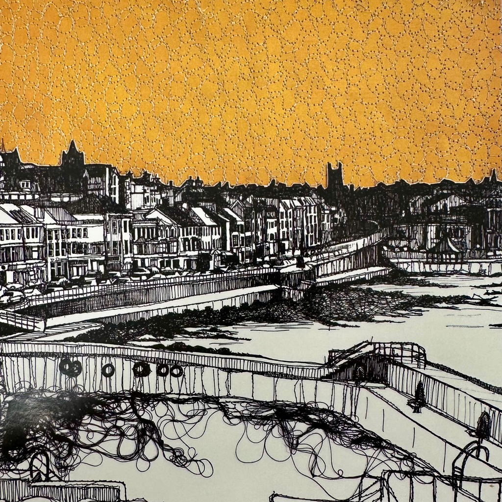 Stitched Portstewart Prom Box Framed Print detailed view