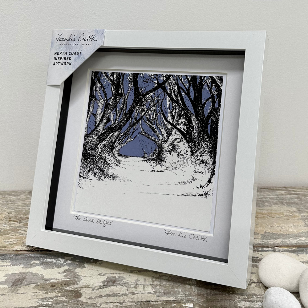 The Dark Hedges Box Framed Print side view
