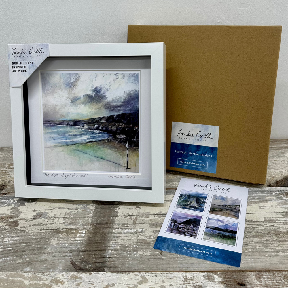 The Fifth Royal Portrush box framed print artist card and kraft box